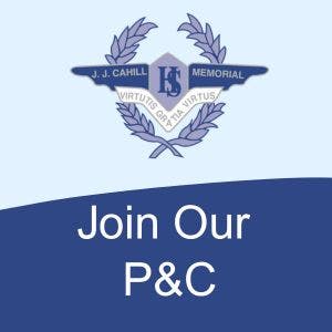 dark and light blue poster for p&c meeting